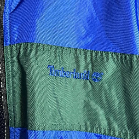Vtg Timberland Nylon Jacket Coat Waterproof Fleece Lined Mens S Blue Green - Picture 5 of 15